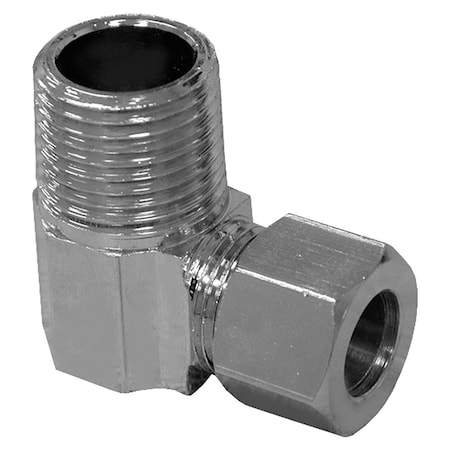 Jones Stephens 3/8in. x 1/2in. Chrome Plated Compression x Male 90Deg. Elbow N69068LF